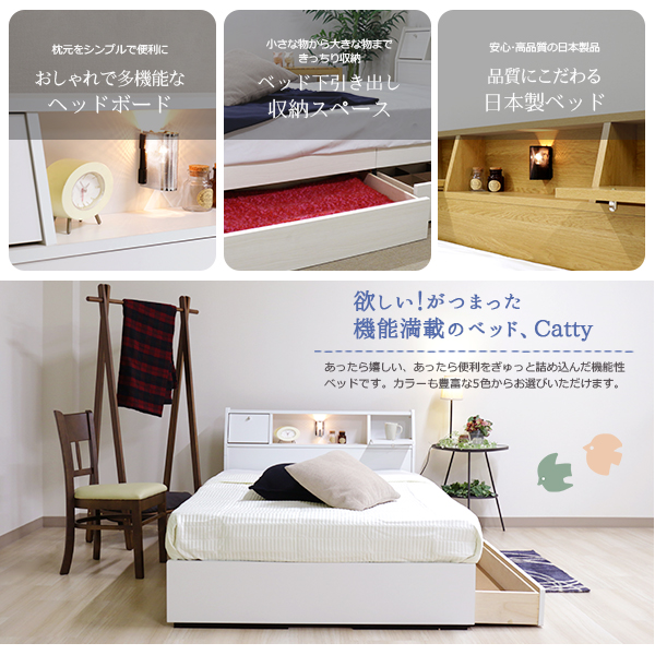 楽天市場】ベッド 日本製 ホワイト ダブル マットレスセット ボンネル 