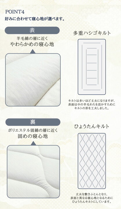 楽天市場】至福の眠り 丸八真綿 4層 羊毛 敷き布団 シングル 日本製 