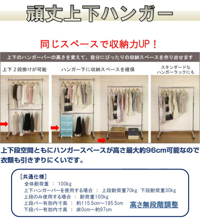 楽天市場】業務用ハンガーラック 頑丈ハンガー 耐荷重100kg 幅130cm MS 