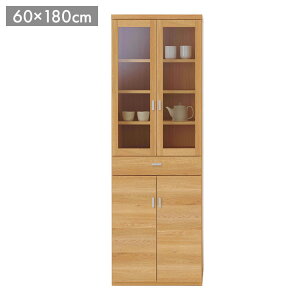 フナモコ スマートキッチン 食器棚 SKC-60K キャナルオーク ナチュラル 木目 食器棚 キッチンボード 食器収納 キッチンキャビネット 完成品 国産 日本製 幅60 高さ180cm(代引不可)【送料無料】