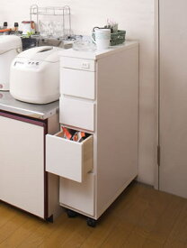 日本製 完成品 シンク横 チェスト 四段 4段 幅20 20幅 収納 コンセント穴付き すきま収納 高さ85 キャスター付き 白 国産 おしゃれ【送料無料】