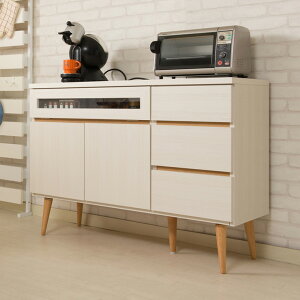 日本製 キッチンカウンター 幅110cm ホワイトウォッシュ 家電型タイプ 完成品 組み立て不要 ガラス窓付きレンジ台 レンジラック(代引不可)【送料無料】