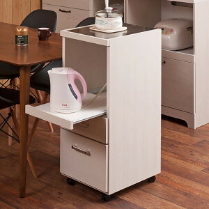 Sinker キッチンワゴン 幅35 ホワイト 木目 ステンレス キッチン 収納 スリム すきま収納 隙間収納 キッチンカウンター サイドワゴン キャスター付き コンセント 調理台 作業台 ストッカー(代