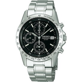 セイコー クロノグラフ メンズ腕時計 ブラック SBTQ041(代引不可)【ポイント10倍】【送料無料】