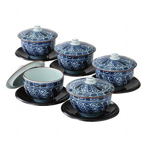 波佐見焼 染付祥瑞 茶托付汲出揃 623702 和陶器 和陶湯呑み 茶托付湯呑みセット(代引不可)【ポイント10倍】【送料無料】