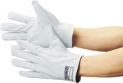 TRUSCO 袖なし革手袋 至上 クレスト牛革製 百貨店 フリーサイズ 作業手袋 革手袋 ホワイト TYK-KW