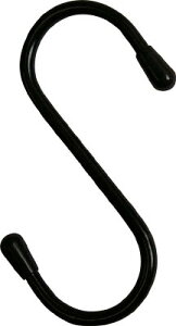 ニッサチェイン 塩ビ被覆線Sフック 黒 100mm(3個入リ) A785