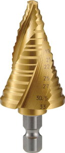 TRUSCO ステップドリル 3枚刃チタンコーティング 6〜33mm 段数11【3S-NMS-33G】(穴あけ工具・ステップドリル)【送料無料】
