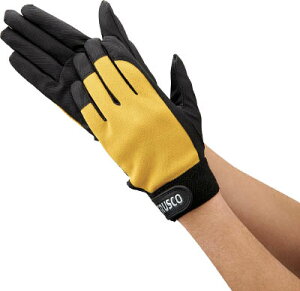 TRUSCO PU薄手手袋エンボス加工 イエロー S【TPUM-Y-S】(作業手袋・合成皮革・人工皮革手袋)