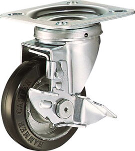 ハンマー 400S型 自在SP付 ゴム車100mm【419S-R100-BAR01】(キャスター・プレート式ゴム車)