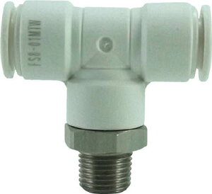 チヨダ ファイブSUSメイルブランチティ 白 8mm・R1/8【FS8-01MTW】(流体継手・チューブ・チューブ継手)