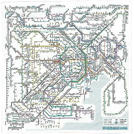 東京カート 鉄道路線図ハンカチ 首都圏 日本語 RHSJ【送料無料】