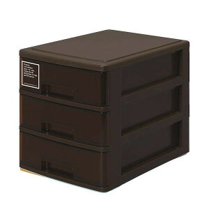 サンコープラスチック 日本製 レターケース A4 幅26×奥行35×高さ28cm 3段 収納ケース ブラウン シルキー 403 BR(代引不可)【送料無料】