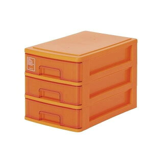 サンコープラスチック 日本製 レターケース A5 幅19×奥行27×高さ19cm 3段 収納ケース オレンジ(代引不可)【送料無料】