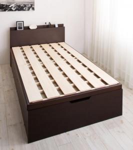 日本メーカー新品ベッド 収納付きベッド フレームのみ 収納付 収納ベッド 跳ね上げ 跳ね上げベッド すのこ 布団 干せる 折りたたみ お客様組立 ベッドフレームのみ 縦開き セミシングル 深さグランド(代引き不可)