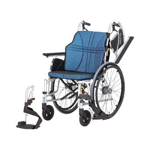 日進医療器 車いす 車椅子 ウルトラシリーズ多機能 自走式 NA-U2W インディゴ 42cm(代引不可)