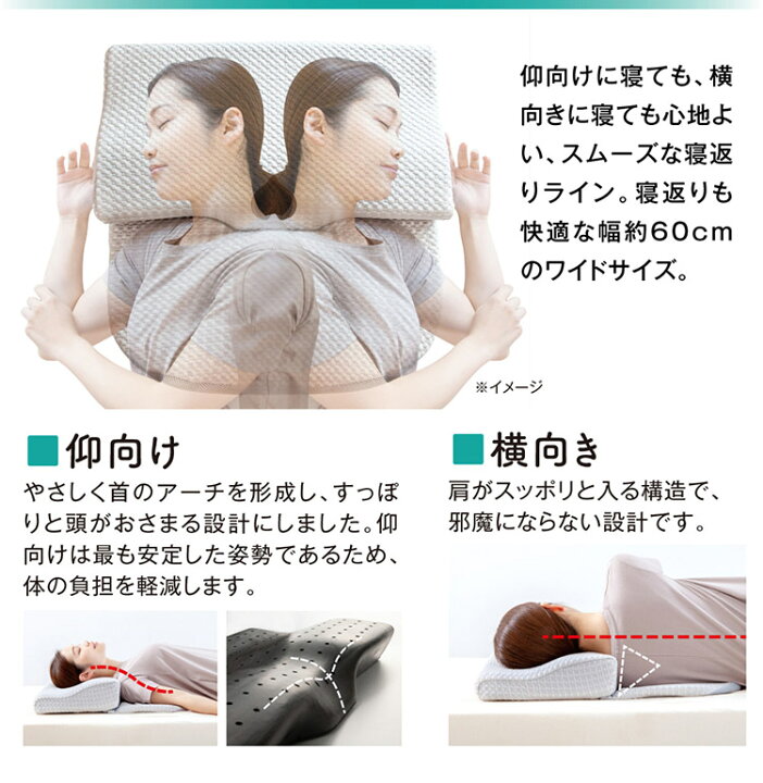 楽天市場】Dr.reset ととのう枕 グレー 枕 ピロー 寝姿勢 ワイド 低 