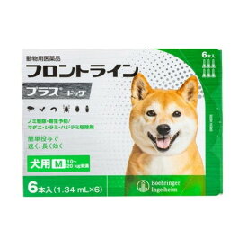 【動物用医薬品】 フロントライン 犬用 M 10〜20kg未満 6本入 ノミ 蚤 ダニ ハジラミ 駆除剤 駆除液 動物用 ペット用 医薬品 小型犬 中型犬 フロントラインプラスドッグ(代引不可)【メール便配送】【送料無料】