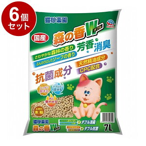 【6個セット】 アースペット 猫砂 楽園森の香 ダブル 7L【送料無料】