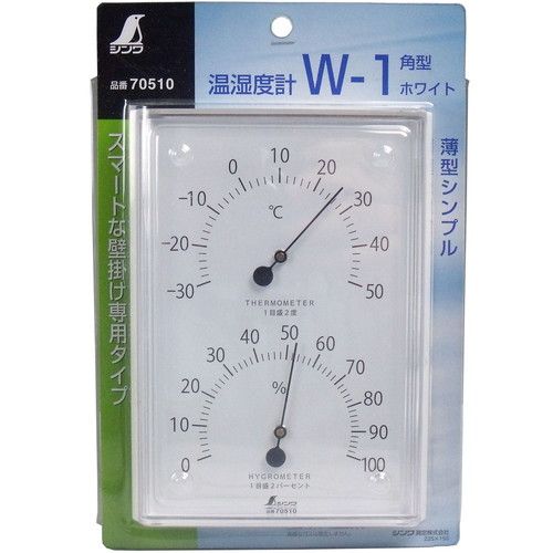 シンワ測定 温湿度計 人気ブランド多数対象 角型 W-1 ホワイト 70510 格安店