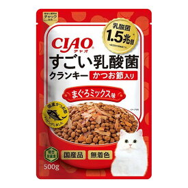 【12個セット】 CIAO すごい乳酸菌クランキー かつお節入り まぐろミックス味 500g x12【送料無料】