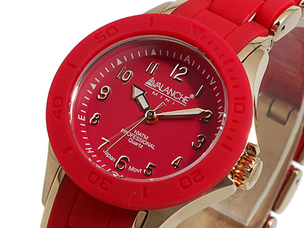 アバランチ AVALANCHE 超歓迎された 腕時計 新入荷　流行 AV-1025-RDRG レッド×ローズゴールド