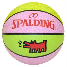 SPALDING スポルディング バスケットボール 6号 キース・ヘリング ピンク×ライムグリーン 83-364J