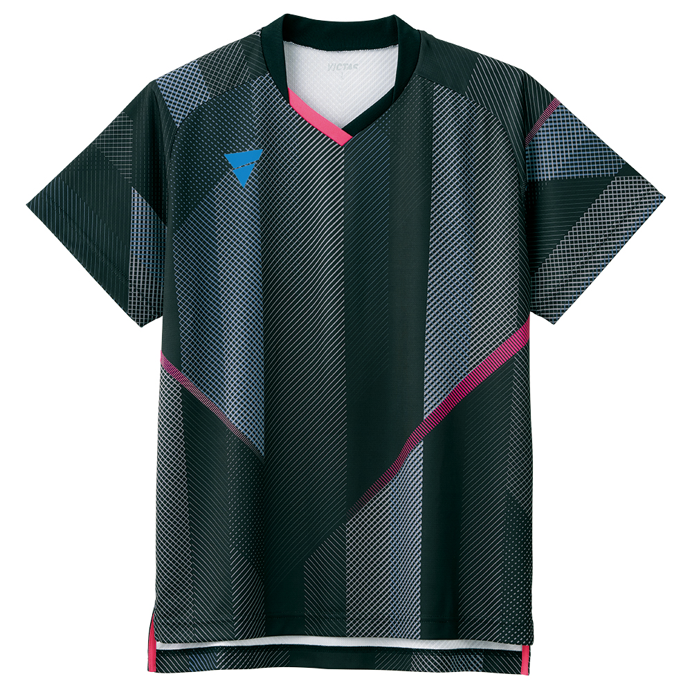送料無料 VICTAS 卓球ゲームシャツ 日本製 V-GS203 男女兼用 2020春夏新作 カラー 卓球 ブラック 031487