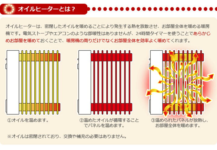 楽天市場】siroca オイルヒーター SOH-214 暖房 省エネ タイマー付 