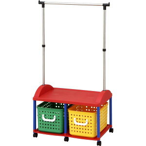 キッズ ハンガーバスケット 2W型 キャスター付 バスケットチェスト ランドリーチェスト 衣類収納 キッズ収納 子供部屋 おもちゃ収納 引き出し ランドリー収納 洗面所 チェスト 収納ボックス