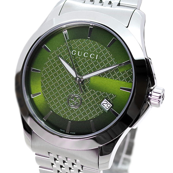 グッチ GUCCI 腕時計 メンズ YA1264108 クォーツ グリーン シルバー【送料無料】 | リコメン堂ファッション館
