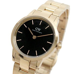 �_�j�G���E�F�����g�� DANIEL WELLINGTON �r���v ���f�B�[�X DW00100214 Iconic Link 28mm �N�H�[�c �u���b�N ���[�Y�S�[���h
