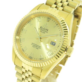 エルジン ELGIN 腕時計 FK1422G-D1 メンズ デラックスデイト クォーツ ゴールド【送料無料】