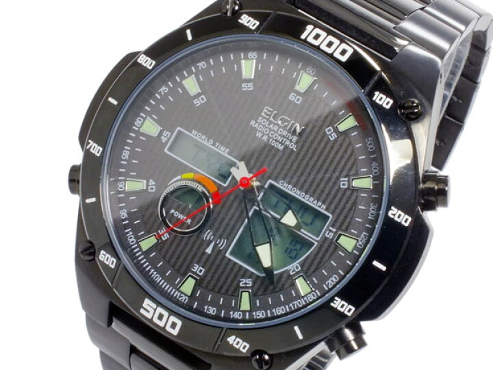 楽天市場】エルジン ELGIN ソーラー 電波 メンズ ワールドタイム 