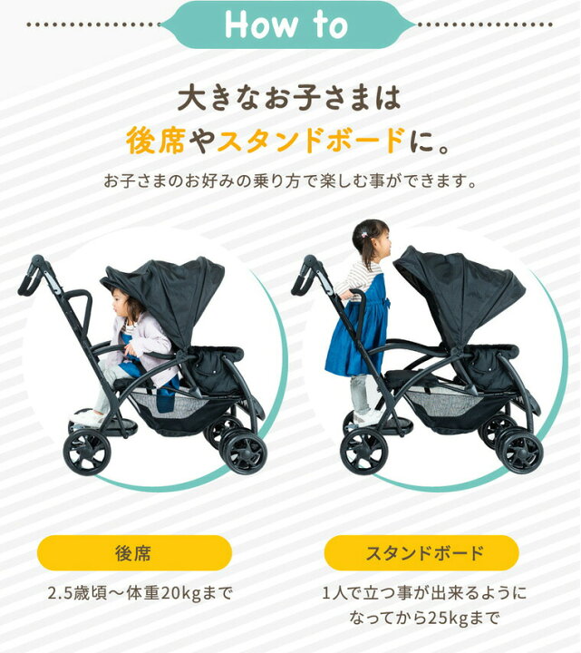 楽天市場】Nebio ネビオ 2人乗りベビーカー Amitie アミティエ 