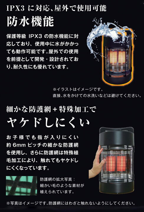 楽天市場 電気ストーブ Ipx5 防水ラウンドヒーター 暖房 屋内 屋外 火傷対策 屋外 庭 ガレージ 脱衣所 室内 自動off機能 首振り 代引不可 送料無料 リコメン堂インテリア館