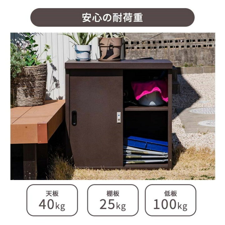楽天市場】屋外物置 扉付き スチールストレージ 小型物置 幅80cm 鍵 