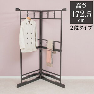 ハンガーラック 衣桁 二段タイプ 和服 和室 向け 耐荷重15kg 洋服掛け 衣桁 クローゼット 衣替え 片付け 衣類収納 ハンガーラック(代引不可)【送料無料】