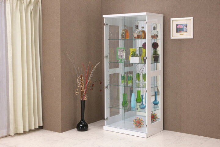 楽天市場 スタバ70 ハイタイプ コレクションラック H 幅70cm 高さ160cm 完成品 コレクションケース コレクションボード 飾り棚 ガラス棚 ショーケース リコメン堂インテリア館