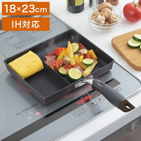 ネオ モーニングエッグパン IH対応 ツインパン 仕切り付き フッ素樹脂 加工 玉子焼 お弁当 時間短縮 卵焼き 卵焼き器 玉子焼器 エッグパン たまご焼き 炒め物 おかず 朝ごはん ガス対応(代引不可)【送料無料】