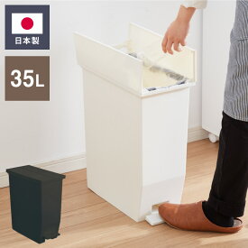 ゴミ箱 ごみ箱 ワンタッチ おしゃれ キッチン 35l 35リットル 幅22 奥行42.5 高さ48 分別 フタ付き ダストボックス ペダル式 北欧 シンプル 一人暮らし 抗菌 防汚 省スペース(代引不可)【送料無料】