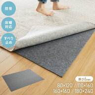 ラグ 下敷き 厚手 洗える 80×120cm 110×160cm 160×160cm 180×240cm 6mm 防音 床暖房対応 滑り止め 耐…