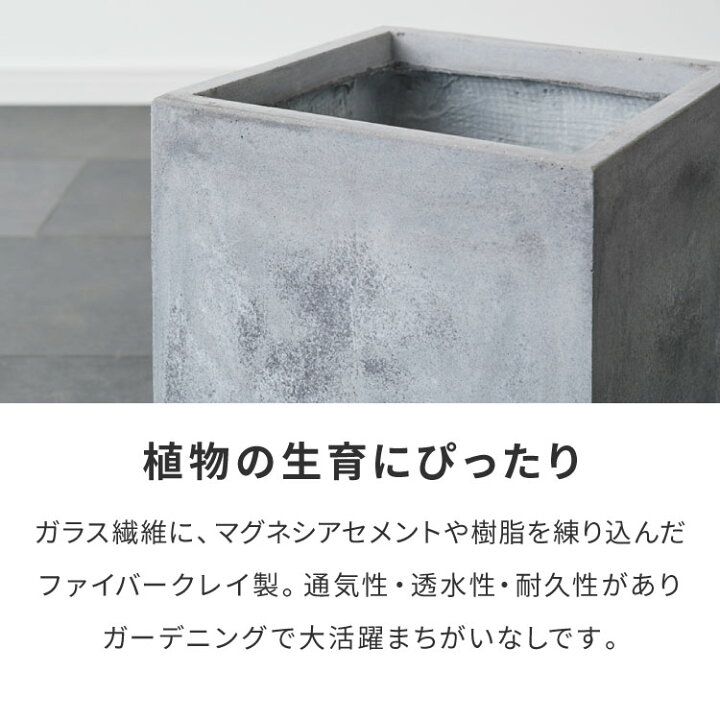 楽天市場】プランター 大型 32×32cm スクエア コンクリート おしゃれ