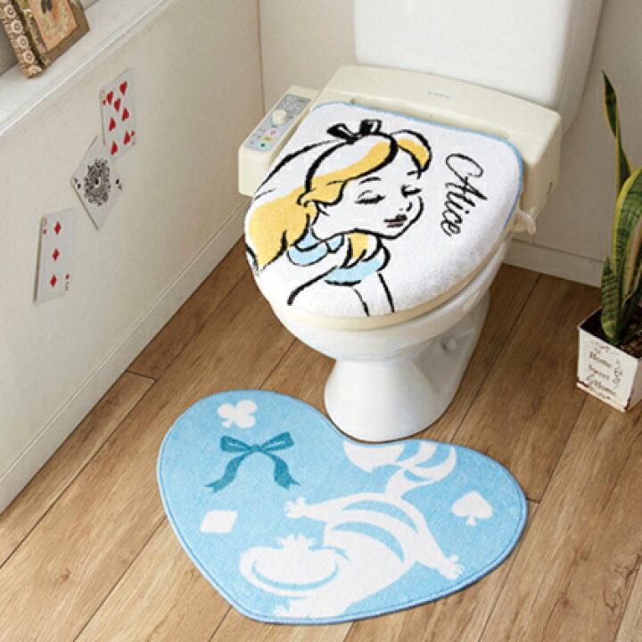 楽天市場 トイレ 蓋カバー トイレマット セット アリス トマット トイレカバー キャラクター Disney ディズニー 代引不可 送料無料 リコメン堂インテリア館