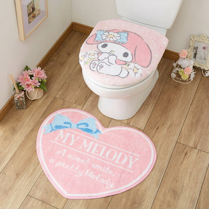 楽天市場】マイメロディ トイレ 2点セット トイレフタカバー マット 