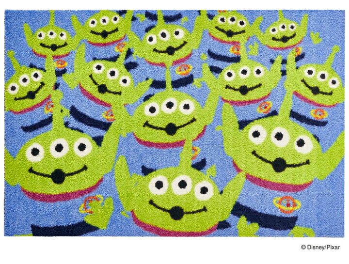 楽天市場 リトルグリーンメン エイリアン 50x75cm マット 玄関マット エントランスマット ディズニー キャラクター かわいい 青 緑 代引不可 送料無料 リコメン堂インテリア館