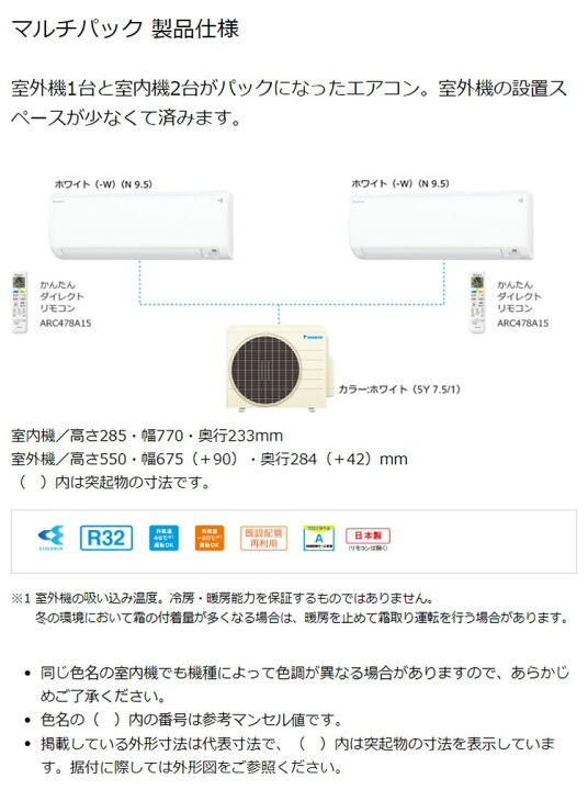 楽天市場】【メーカー直送】ダイキン ルームエアコン マルチパック PAC 