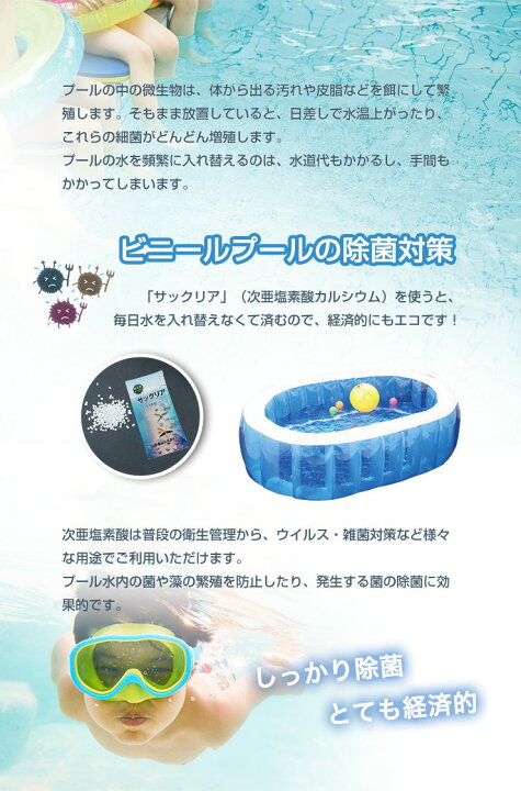 楽天市場】プール塩素消毒剤【顆粒】10g×10袋入り ビニールプール 家庭用プール 大型プール 除菌 除菌剤 小分け 塩素 プール(代引不可)【メール便】【送料無料】 : リコメン堂インテリア館