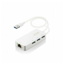 ELECOM LANアダプター 有線 タイプA Giga USBハブ付 USB-A×3 USB3.2 Gen1 3.1 Gen1 3.0 10 100 1000Mbps 【Windows Mac対応】 ホワイト エレコム EDC-GUA3H2-W(代引不可)