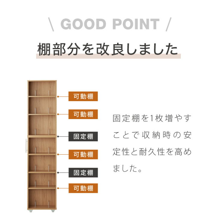 楽天市場】すきま収納 本棚 3列 幅54cm スライド式 本棚 スライド本棚  